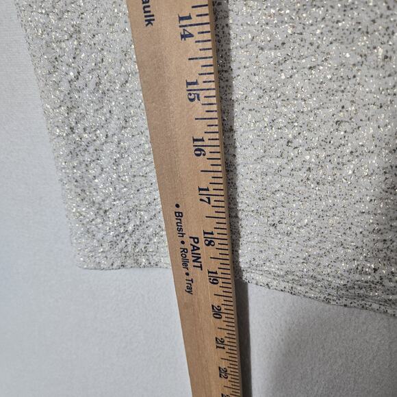 VTG Rue21 Top L White Metallic Gold Sparkle Pearls Rhinestones McBling Evening - Picture 12 of 13